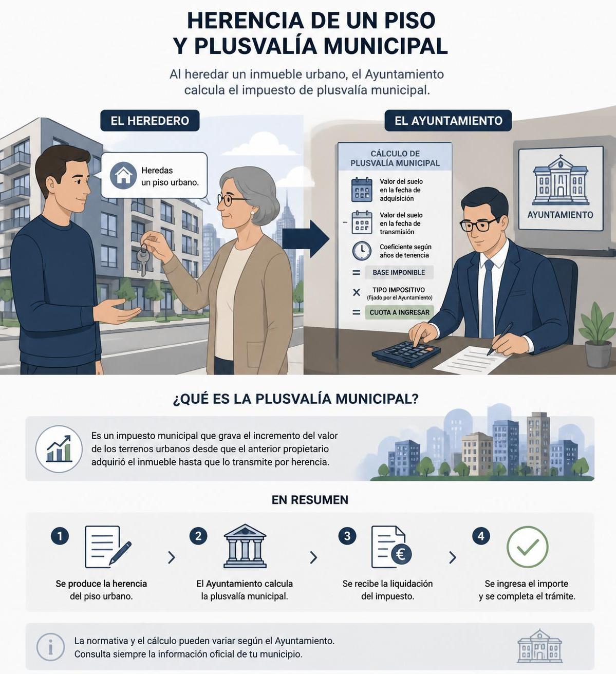 plusvalía municipal por herencia 2026: descubre cuánto se paga y cómo calcularla correctamente para planificar tu herencia sin sorpresas.